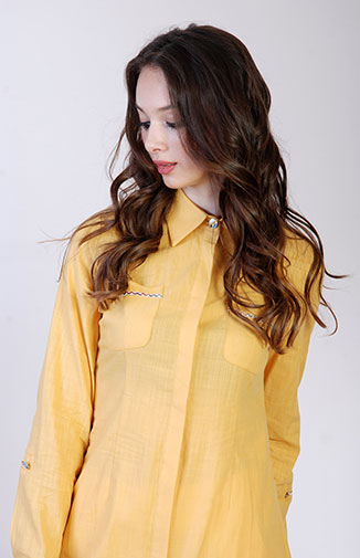 Woman Wearing Yellow Shirt